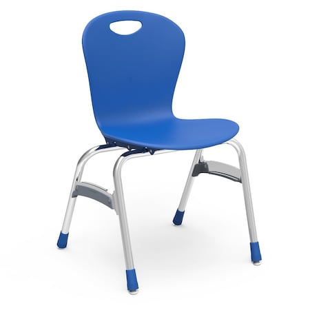 Virco ZUMA Series 18" Classroom Chair, 5th Grade - Adult with Nylon Glides - Cobalt Blue ZU418
